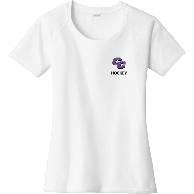 Curry College Ladies PosiCharge Tri-Blend Wicking Scoop Neck Raglan Tee