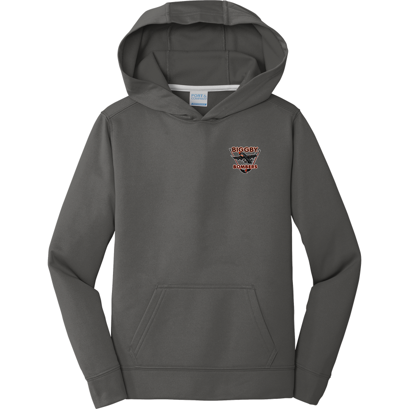 Biggby Bombers Youth Performance Fleece Pullover Hooded Sweatshirt