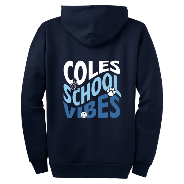 Coles Elementary "Coles Vibes" Full-Zip Hooded Sweatshirt